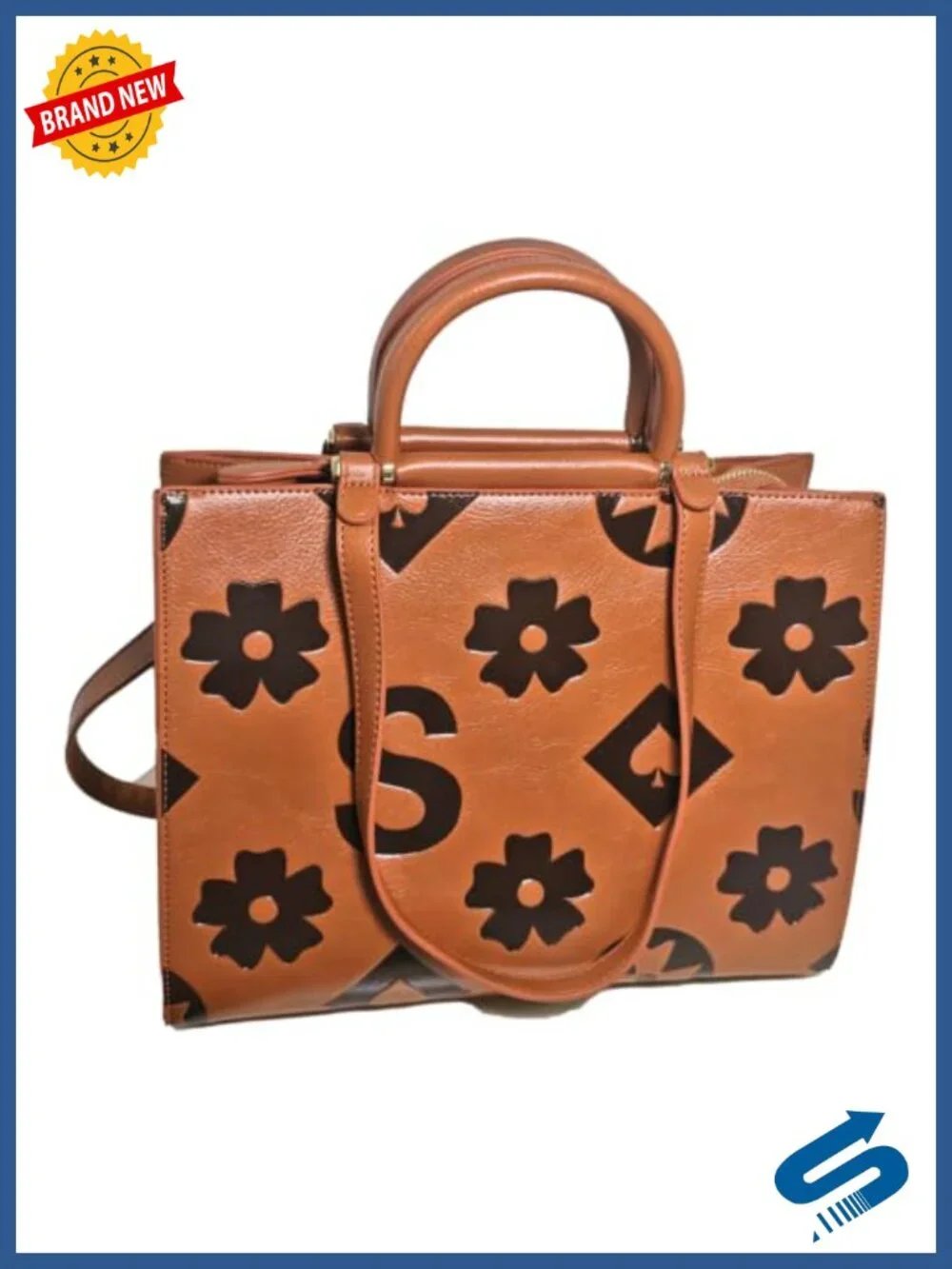 Vegan Leather Tote Bag Women Floral Embossed Large Bucket Purse Crossbody